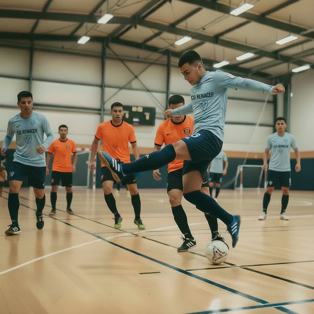 Personas entrenando fútbol en grupo